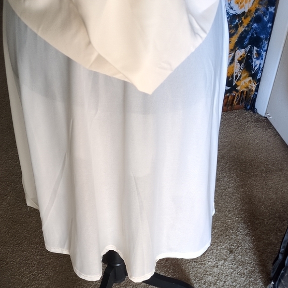 Baltic Born Poppy Satin Midi Dress Ivory Tie Front Med **SMALL SPOT ON BOTTOM - Picture 5 of 13